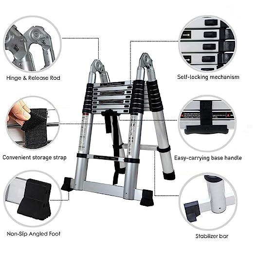 VTH Aluminium Telescopic Ladder Self-Supporting A-Type (15(7 * 7) ft) 1