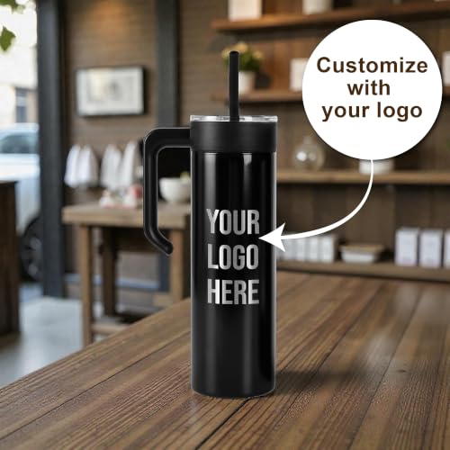 Image of Custom Logo 20 oz Skinny Tumbler, Personalized Business Gift