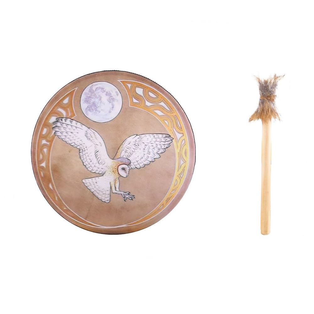 ZILOOK2024 NEW Shaman Drum,Shamanic Drum Hand Drum With Drum Stick,Symbol of the Siberian Drum Spirit Music Shamanic Drum,A Soul Gift for Shaman Tools Music Lovers (F)