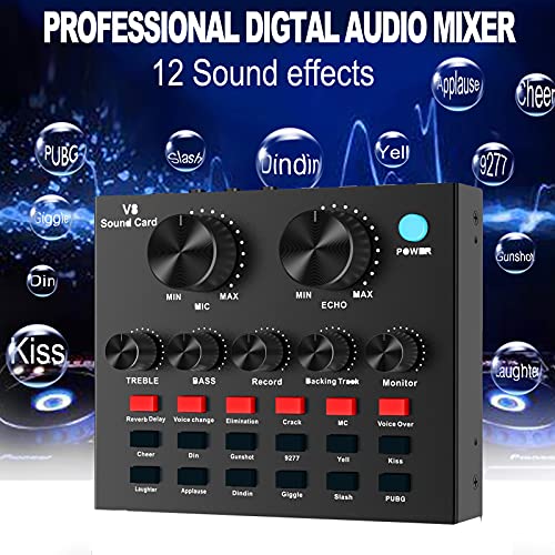 REMALL Live Sound Card v8 Audio Sound Card Broadcasting Live Streaming Voice Changer Mixer met Meerdere Geluidseffecten… - Image 3