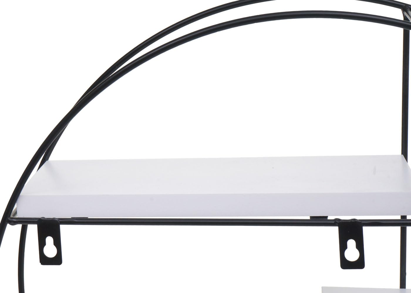 Mendler Regał ścienny HWC-K76, regał wiszący, 4 półki, metal, lite drewno, 45 x 45 x 11 cm, kolor biały