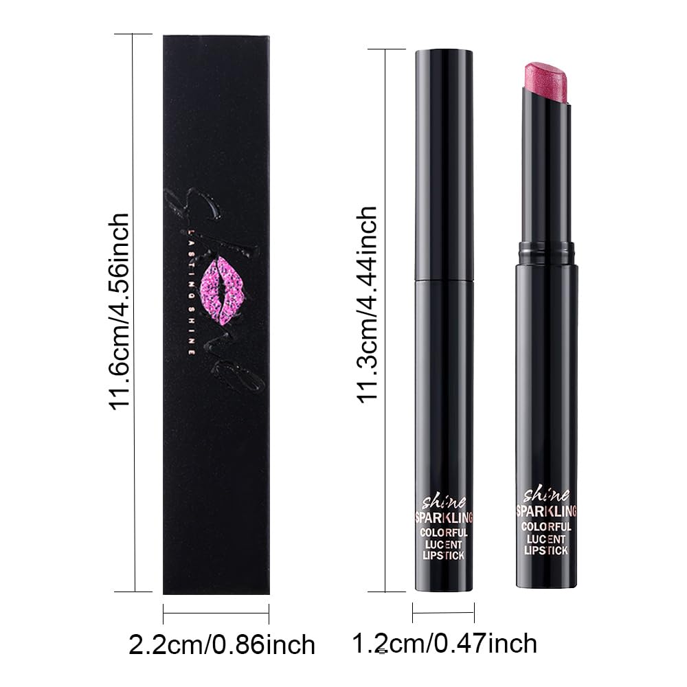 Plum Metallic Lipstick for Women,Lightweight Comfortable Non-Drying Shimmer Frosted Lipstick,Glitter Lip Gloss Stain Long Lasting Waterproof Smudge Proof 24 Hour Full Coverage Lip Makeup,Vegan - Image 6