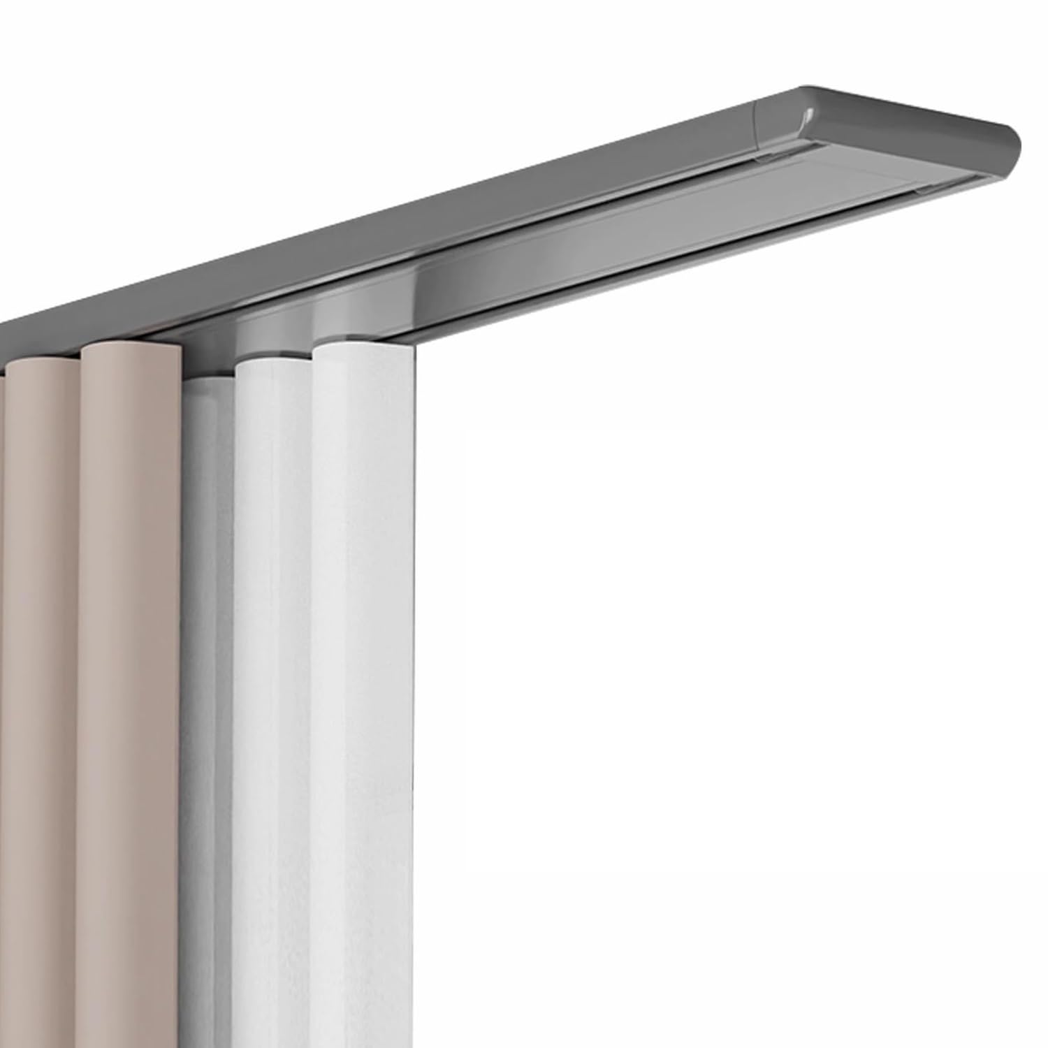 Gardinense - Binario per tenda a soffitto a 2 strati, divisorio per tende piatte, dimensioni personalizzate, silenzioso, per finestre e balconi, ideale per casa e hotel (grigio, 1,6 m)