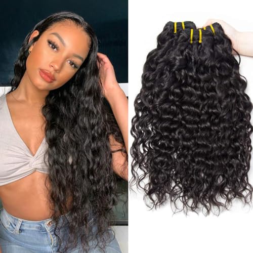 Tissage Bresilien Boucle 9A Brésilien Meches Tissage Naturel Bouclés 8 10 12 Pouces 100% Meches Bresiliennes Bouclées Cheveux Humains Water Wave Human Hair Bundles...