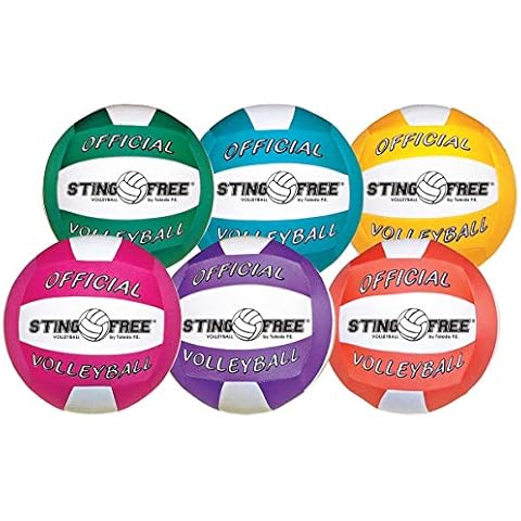 Great Lakes Sports Soft, Sting-Free Volleyballs for Elementary Age Children and Physical Education, Sold as a Set of 6 Cover