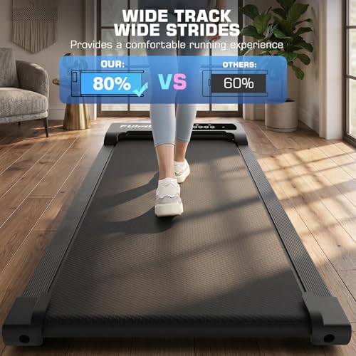 Image of Under Desk Walking Pad for Home Office - 2.5 HP Portable Treadmill With 300 lb Capacity, Compact Jogging Running Machine, Remote Control and LED Display