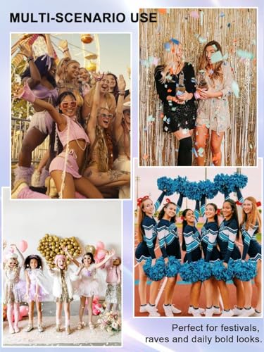 6 Stück Festival Glitzer Gesicht,Body Glitter Gel Chunky Sequin Face Body Glitter Festival Zubehör Accessoires Gadget,Gesichtsbemalungsset, Halloween, Karnevalsparty & Weihnachts-Make-up-Zubehör (B)