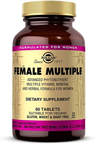 Solgar Female Multiple Tablets - Multivitamin Mineral Herbal Formula for Women - Advanced Phytonutrient - Vegan, Gluten Free, Dairy Free, 20 Servings, Standard Packaging, 60 Count