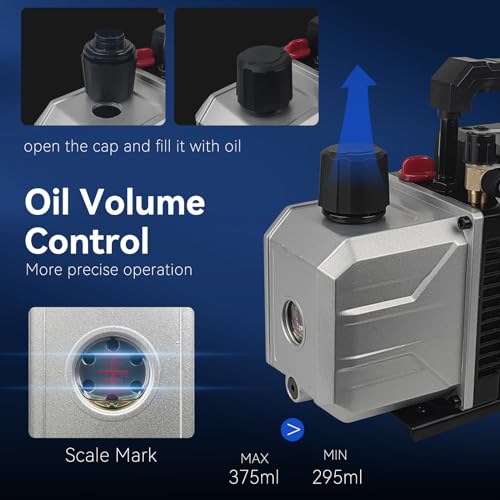 BACOENG 4.5CFM Vacuum Air Conditioning Pump with 4-Way Gauges, Car Air Conditioning Charging Kit Ideal for HVAC/Auto AC Diagnostics R134A R410A