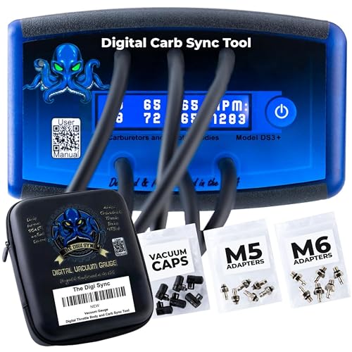 6-Channel - The Digi Sync Digital Throttle Body & Carb Sync Tool Easy To Use & Accurate Carburetor Synchronizer Vacuum Gauge Carburetor Peaking Manometer for Carbureted & Fuel-Injected Engines