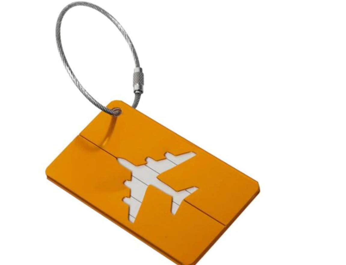 Aircraft Shaped Long Yellow Metal Bag tag for Pilots, Crew and Travellers by pilot18-image-15