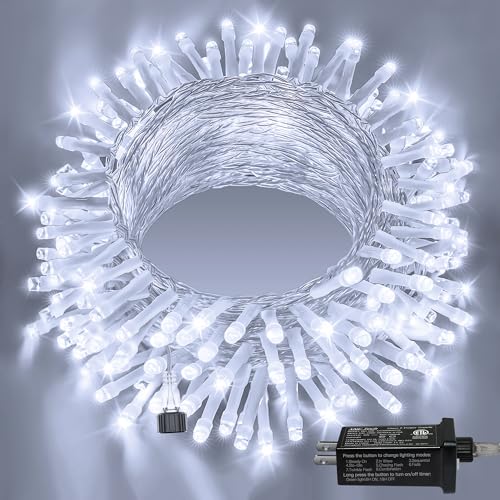 Ollny 120LED 40FT String Lights, Cool White Plug in Fairy Lights with Timer 8 Modes, Waterproof...