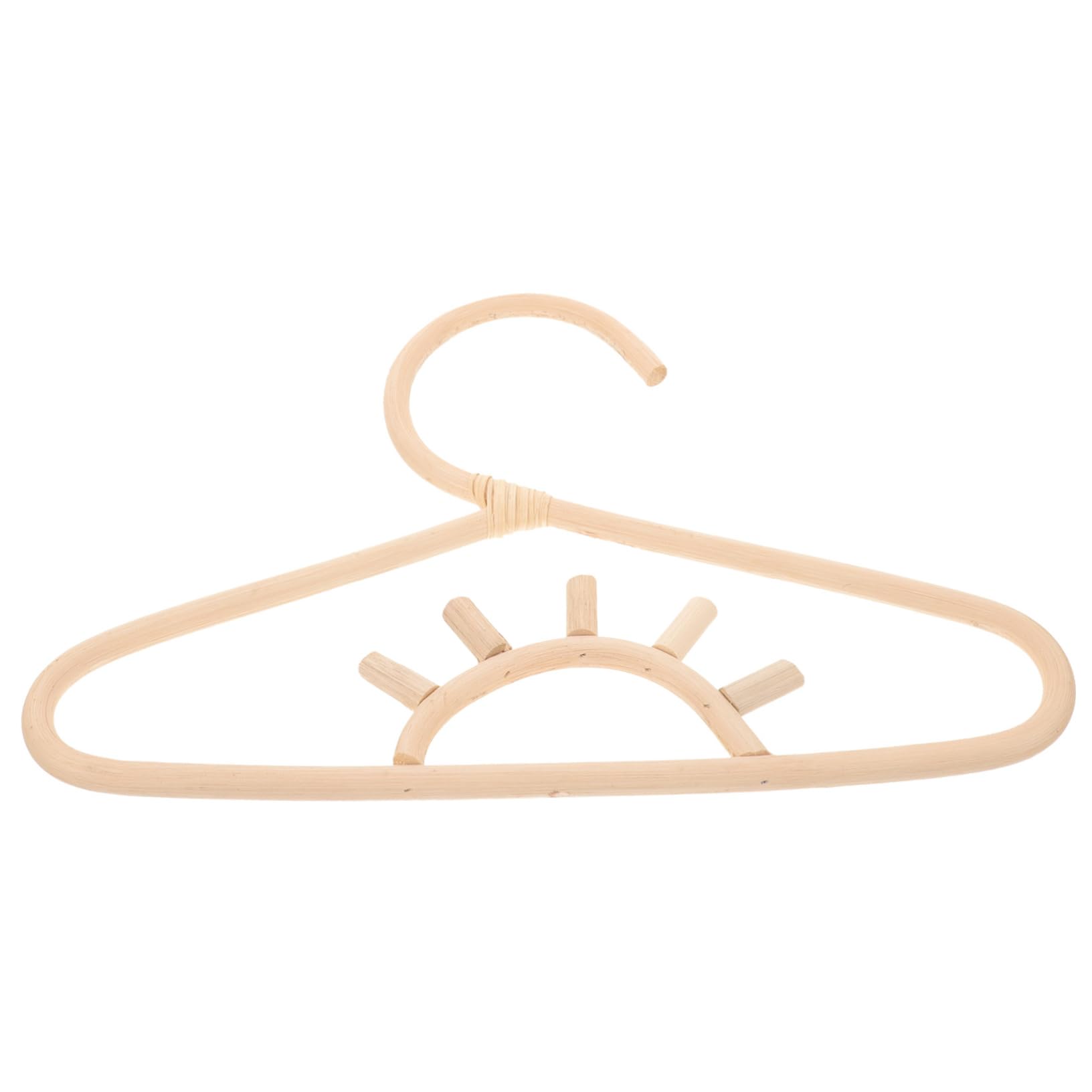 Ciieeo Natural Rattan Boys and Girls Hanger Toddler Coat Hanger for Baby Closet