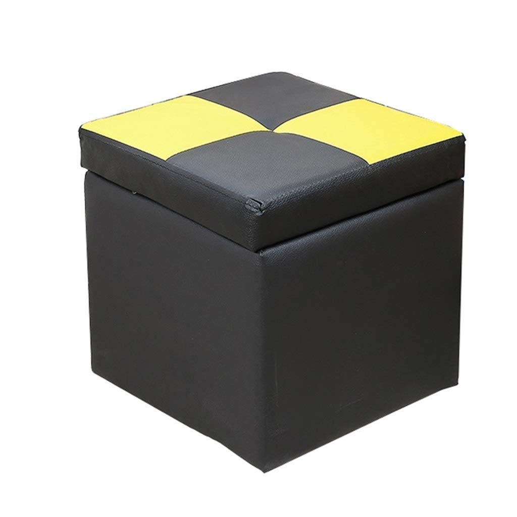 Siège simple jaune de 30x30x32 cm pour gagner de la place dans l'entrée