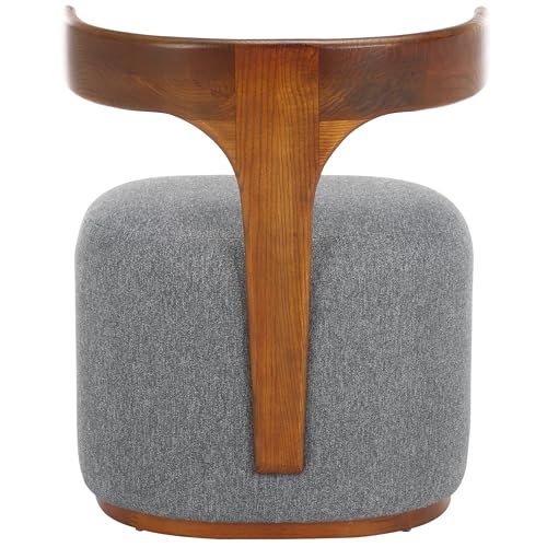 Sillón plegable gris con estructura de madera miniatura 5