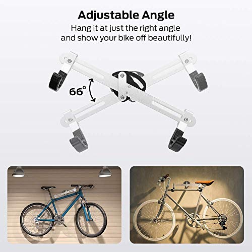 image for Sportneer Bike Wall Mount, Adjustable Horizontal Indoor Storage Rack f