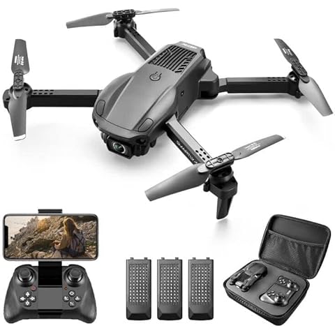 4DRC V22 Drone for Adults,1080P FPV Camera Drone for Kids Beginners,RC Quadcopter Helicopter Toys,App Control,Altitude Hold, Headless Mode,Trajectory Flight,3D Flips and 3 Batteries Cover