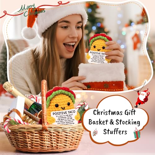 image for LuoHere Positive Crochet Taco Christmas Birthday Gifts for Women Men S