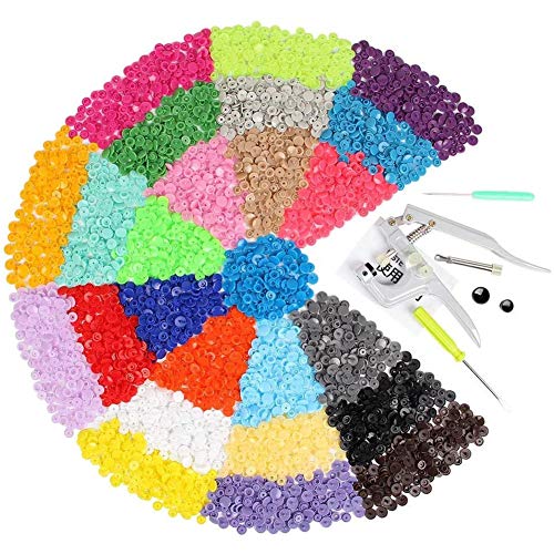 Respicefinem Plastic Fastener Snap Pliers with T 5 Plastic Resin Snap Press Stud for Cloth Diaper and Various Household Projects Comfortable Grip Easy to Use