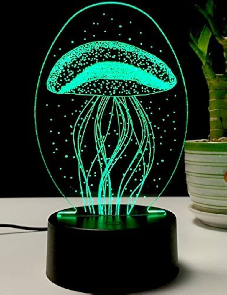3D LED Jellyfish Night Light Touch Desk Lamp,3D Optical