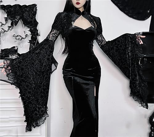 Image of TOMETO STAR Bolero Shrug Tops for Women Goth Flare Sleeve Shrugs