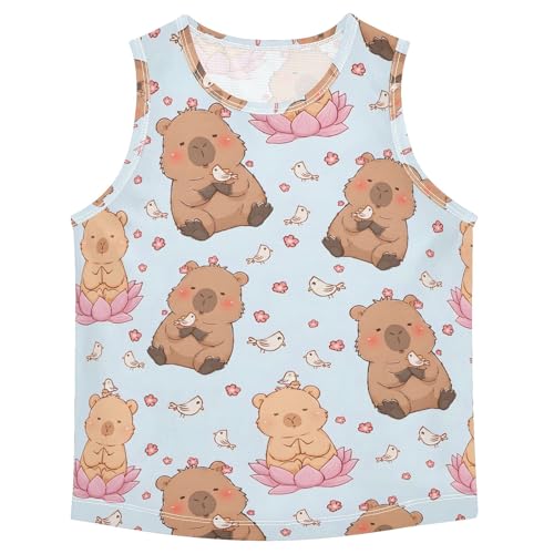 Boys' Tank Top Shirt Capybara Flowers Bird Pattern Sleeveless T-Shirts
