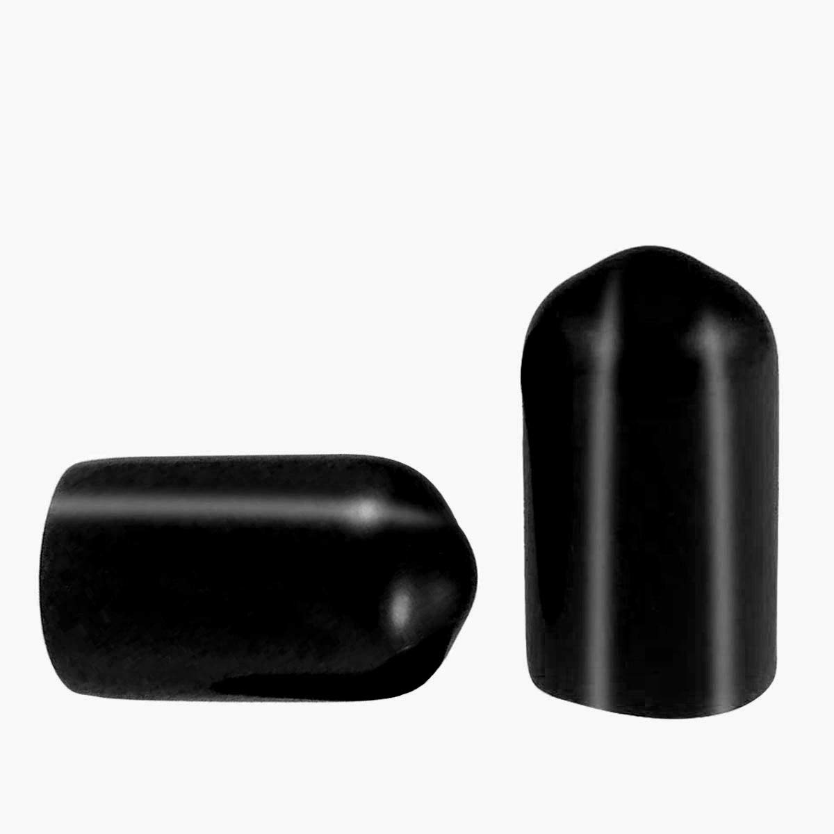 Machswon Black 100 Pcs Screw Thread Protectors, Inner Dia 7Mm Pvc Rubber Round Tube Bolt Cap Plastic End Cap Cover Thread Protectors