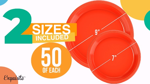 Exquisite Lot De 100 Assiettes En Carton Turquoise De 22,9 Cm