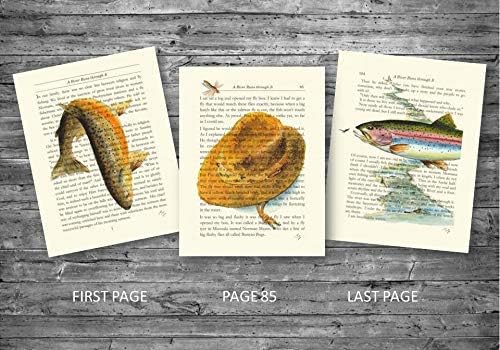 A River Runs through It Last Page, Norman Maclean 8"X10" Rainbow Trout Watercolor Art Print English Literature Student or teacher gift by Barry Singer