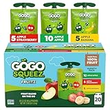 GoGo squeeZ Applesauce on the Go, Variety Pack (Apple/Banana/Strawberry), 3.2 Ounce (20 Pouches), Gluten Free, Vegan Friendly, Unsweetened, Recloseable BPA Free Pouch (Packaging May Vary)