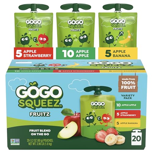 15% coupon - ★GoGo squeeZ Applesauce, Variety Pack, 20 pouches