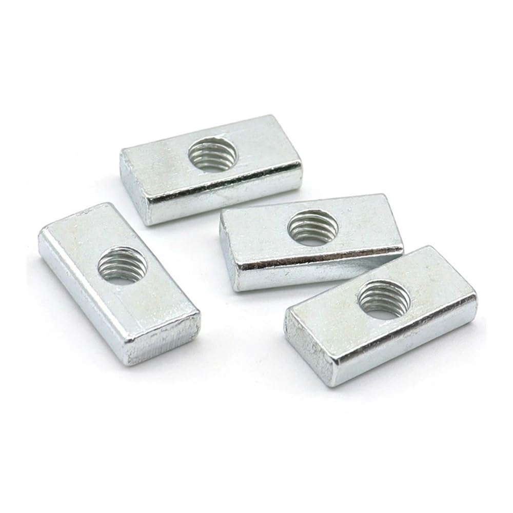 Bloque deslizante fino con tuercas cuadradas negras galvanizadas | Negro, M3-M8, 10/50 piezas, Escenario de uso: Marcos de aluminio, Maquinaria, Muebles, Bricolaje(50pcsxM6-20x10x4mm)