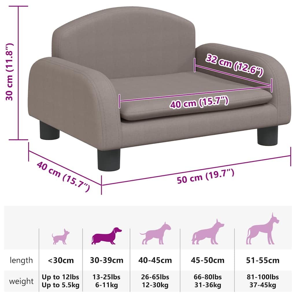Cama para perro topo 50x40x30 cm Tela