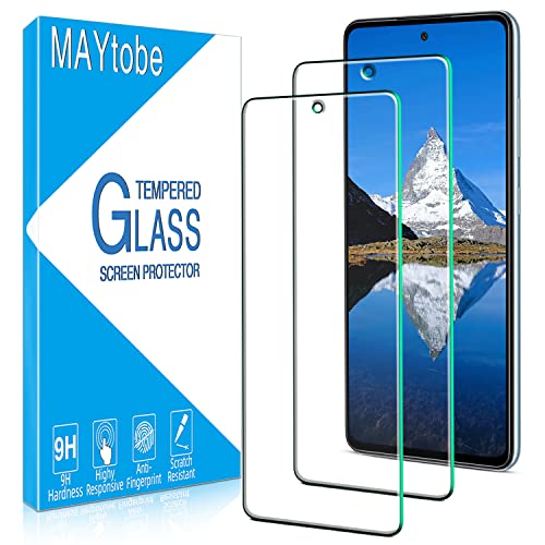 MAYtobe 2 Pack Screen Protector for Samsung Galaxy A52 A52 5G A52s 5G Tempered Glass Case Friendly 9H Hardness Bubble Free Anti Scratch 0.33mm Ultra Transparent Ultra Resistant