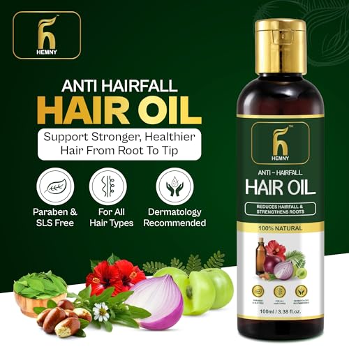 Image of Anti Hairfall Hair Oil For Men & Women | Promotes Hair Growth & Reduces Hair Fall | With Hibiscus, Almond,Castor, Amla, Neem,Coconut and Bhringraj Oil | | 100 ml