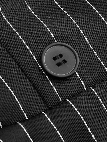 CIDER Blazer Dress Women Work Office Striped Split Button Collar Neck Mini Dress with Belt4