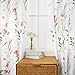 youleyar Floral Curtains 54 Inches Long for Living Room 2 Panels Printed Pattern Curtain Rod Pocket Spring Summer Watercolor Flowers/Leaves Window Drapes for Girls Bedroom, 52