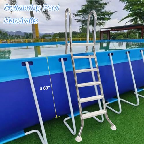 Escalera para piscina elevada 4 peldaños acero inoxidable miniatura 7