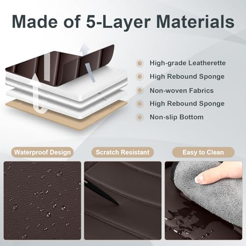 Image of Car Seat Cover for Chevy Chevrolet Trax 2024-2025, Nappa Leather Front Seat Covers Full Coverage Seat Protector Waterproof Cushions (Black Coffee,2 Seats Luxury)