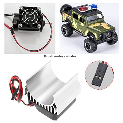 VGOL RC Motor Heat Sink with Cooling Fan for 540 550 3650 3660 RC Model Car Motor Remote Control Car Replacement Part Aluminum Alloy Silver - Image 2