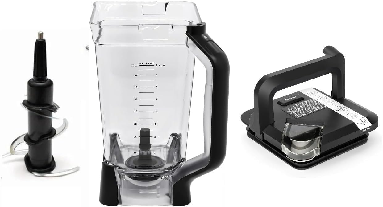 Replacement Pitcher, Lid and Blade - Includes Large Pitcher, lid and Stainless Steel Extraction Blade -Comaptible with Ninja Blenders BL770 BL771 BL773 BL660 BL740 BL780