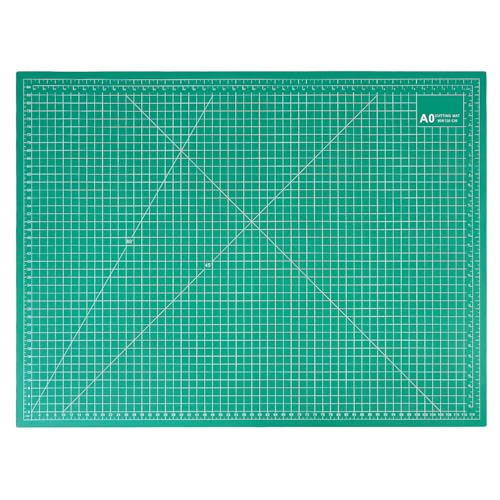 QWORK® tapis de découpe A0, vert, plaque découpe, 120 x 90, autocicatrisant, pour la couture, scrapbooking, quilting