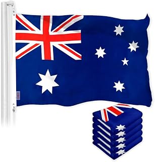 Australia Flag 5-Pack 3x5 FT, Australian Printed 150D Polyester