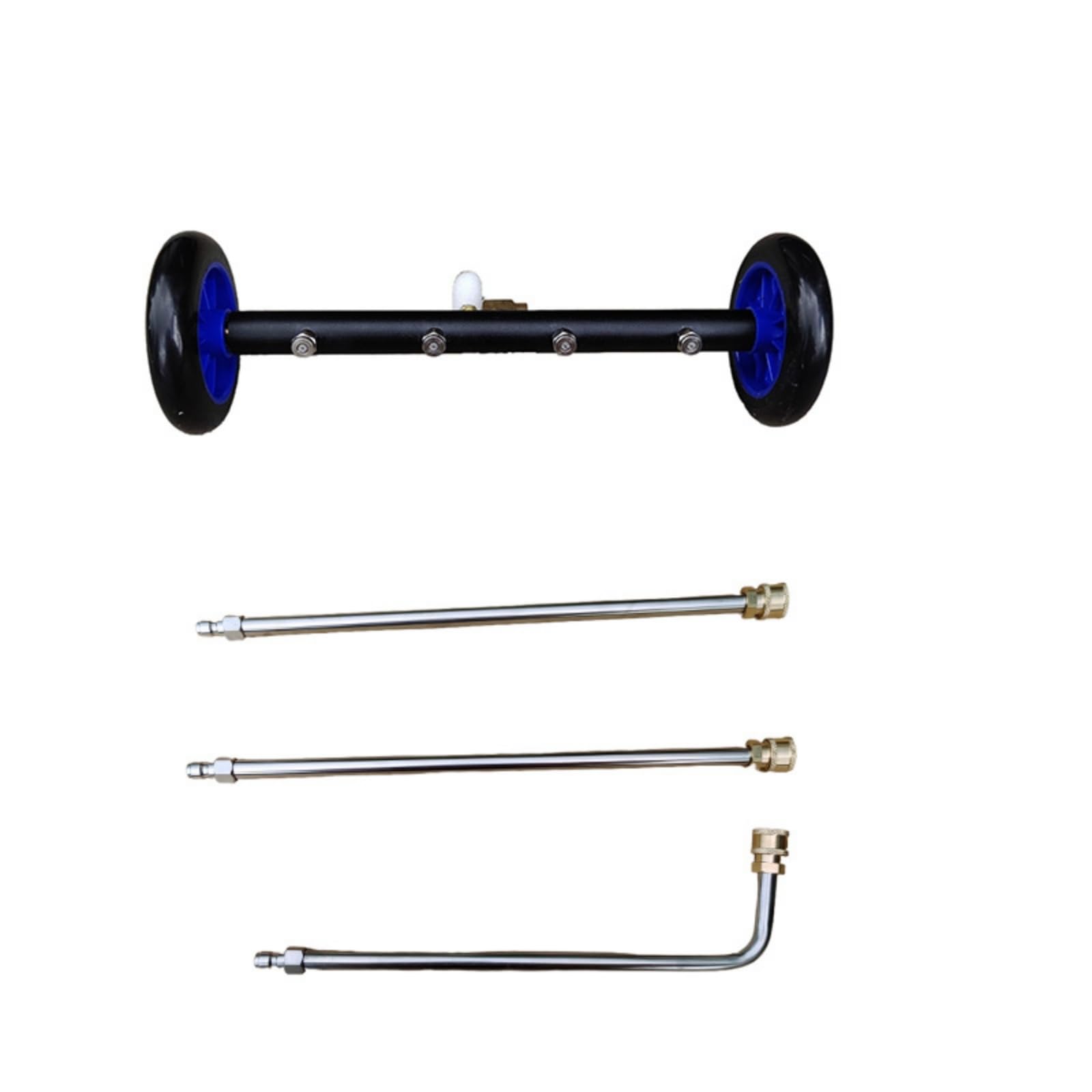 Limpiador Alta Presión con Ruedas Ajustable Tobera Tubo Alta Presión Multifuncional Pistola con Conexión Rápida 1/4 Pulgadas, Azul