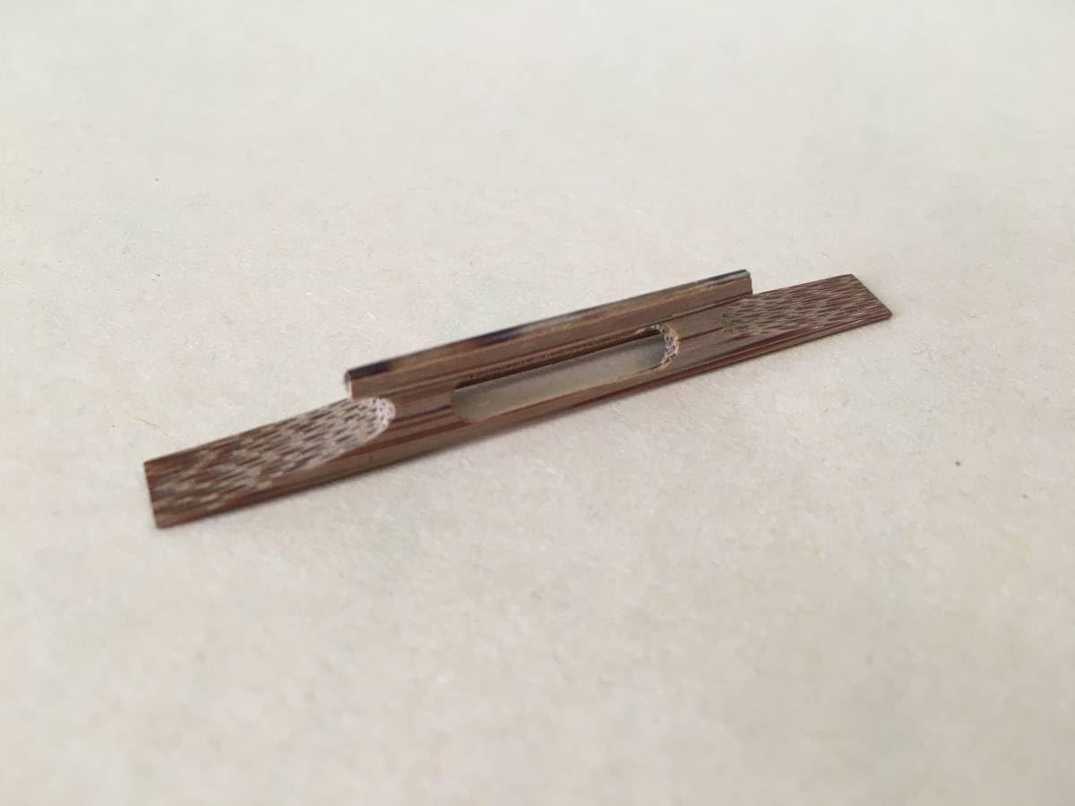 三味線駒 上竹駒 入甲 短 2.0巾 x 2.4高 竹駒 半骨 津軽