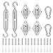 40pcs 6 pollici Kit hardware per tende da sole per vela Heavy Duty 304 in acciaio inossidabile antiruggine per installazione di vele per tende da sole quadrate rettangolari in patio giardino prato