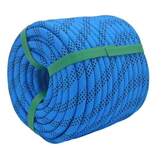 YUZENET Braided Polyester Arborist Rigging Rope (3/8 X 100') Strong Pulling Rope for Climbing Sailing Gardening Swings, Blue/Black YUZENET Braided Polyester Arborist Rigging Rope (3/8" X 100') Strong Pulling Rope for Climbing Sailing Gardening Swings, Blue/Black