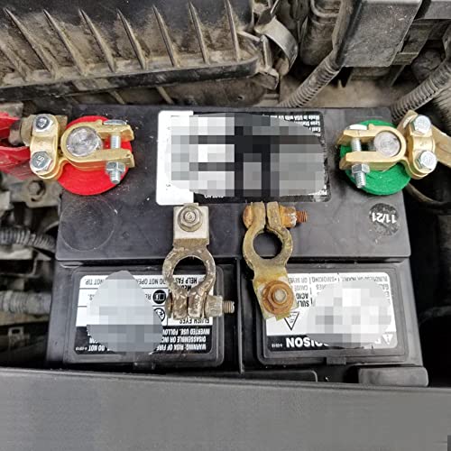 Ampper Brass Battery Terminals Connectors Clamps, Top Post Battery Terminal Protector Set For Marine Car Boat Rv Vehicles (1 Pair) #TOP2