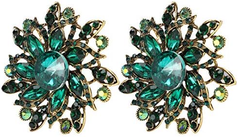 2 stuks broche handgemaakte pennen legering corsage accessoires sieraden handwerk accessoires voor kledingtassen bruiloft feest vrouwen mannen (groen