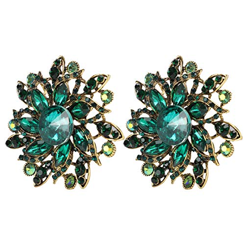 Broche de 2 piezas, alfileres hechos a mano, accesorios de ramillete de aleación, accesorios artesanales de joyería para bolsas de ropa, banquete de boda, mujeres, hombres(verde) Cover
